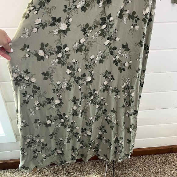 Reformation Floral Maxi Dress Stars in Verde Square Neck Green Womens 4 NEW - Picture 8 of 16